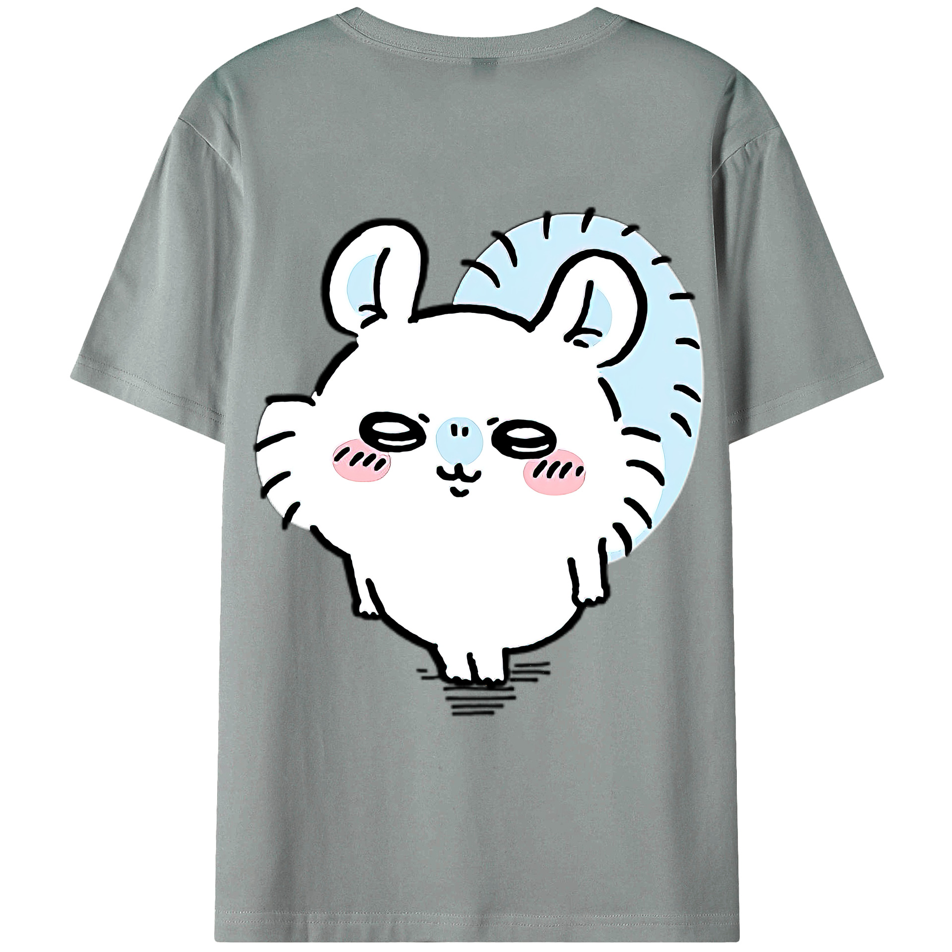（画像用） ちいかわ モモンガ Chii-kawa Momonga 綿100％ メンズ半袖Tシャツ（バックプリント） 通気性